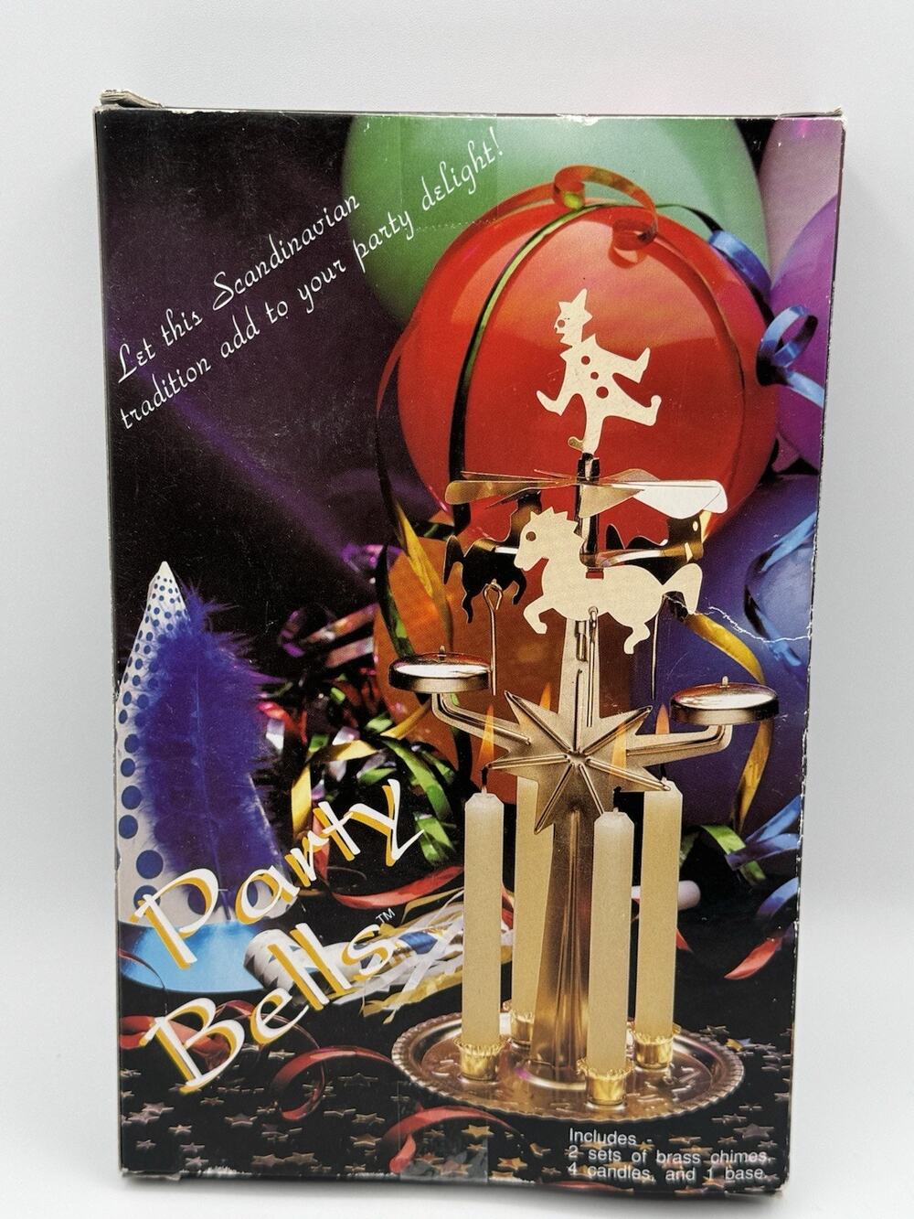 Biedermann Brass Party Bells Candle Chimes Carousel Horses Clown Scandinavian